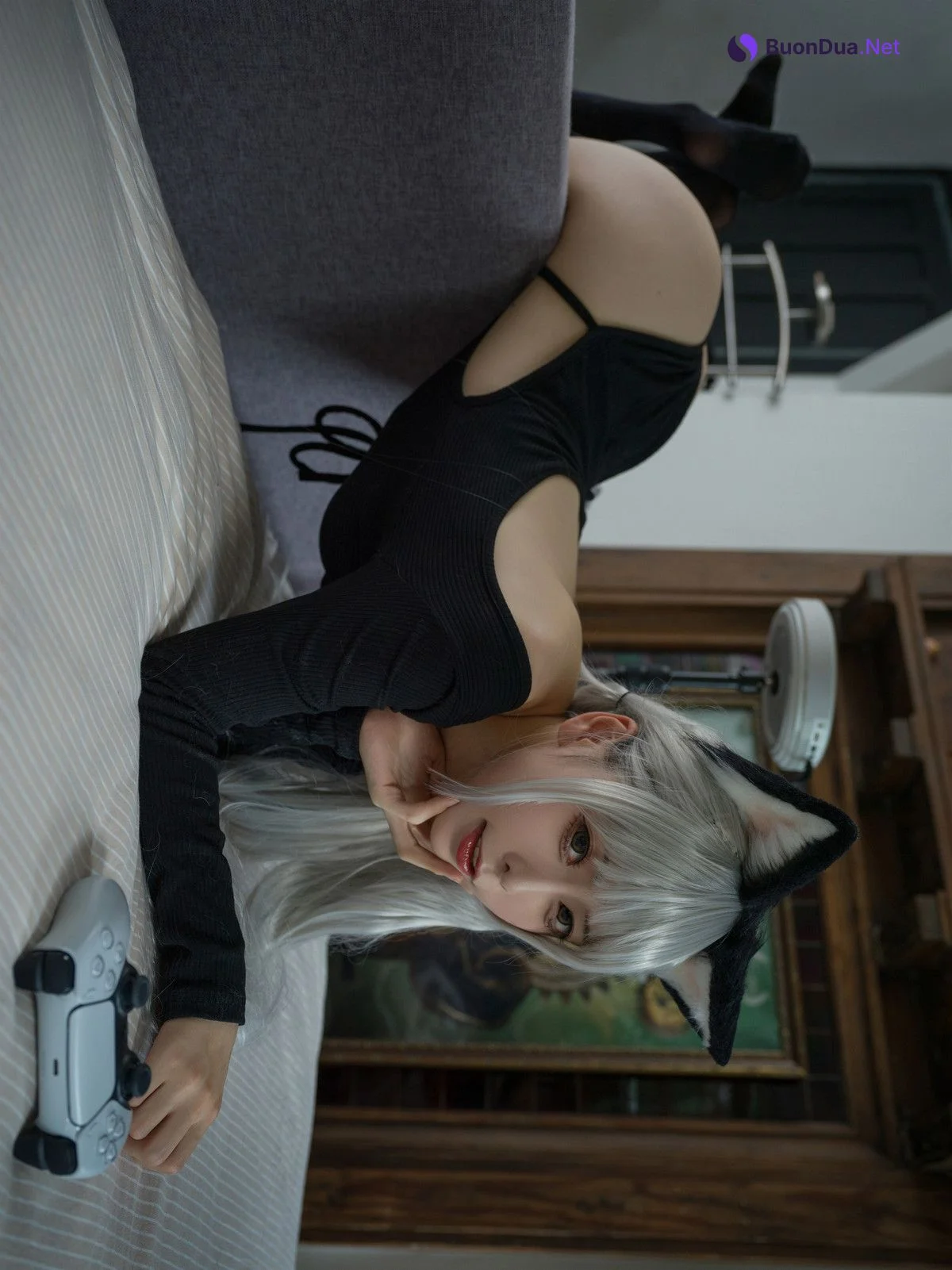 Cosplay 樱岛嗷一 黑猫针织衫连体衣 Set.02 - Photo 4