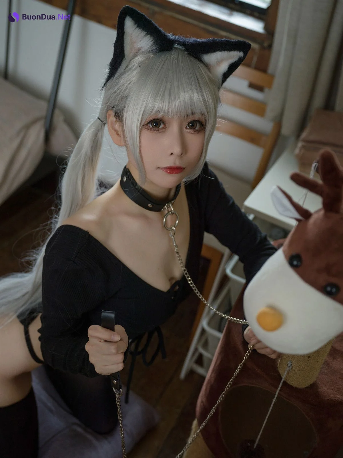 Cosplay 樱岛嗷一 黑猫针织衫连体衣 Set.02 - Photo 7