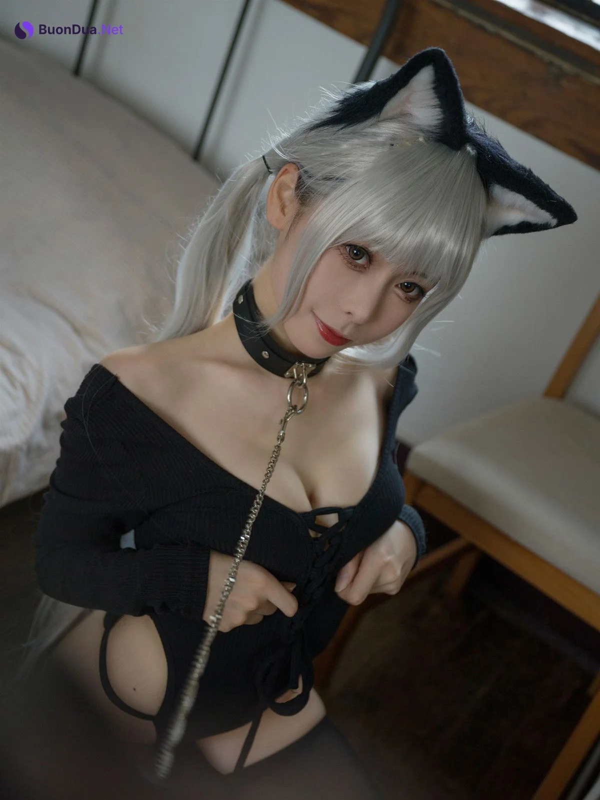 Cosplay 樱岛嗷一 黑猫针织衫连体衣 Set.02 - Photo 9