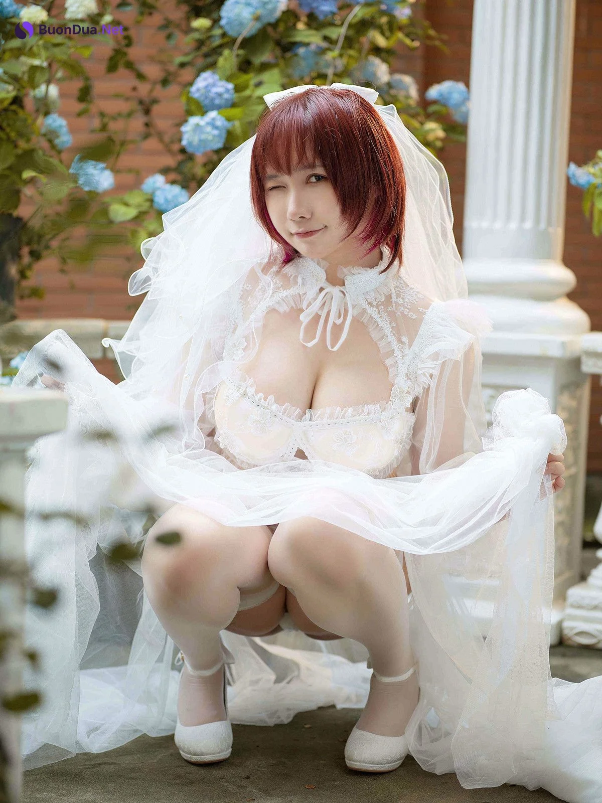 Cosplay 麻花麻花酱 黑白婚纱 Set.02 - Photo 2