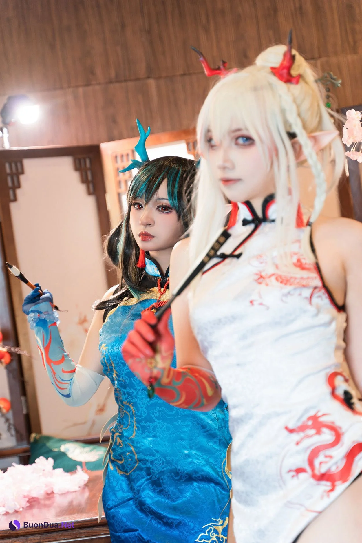 Cosplay 小和甜酒 & 橙风千雅 明日方舟年夕中式双人御守 Set.03 - Photo 2