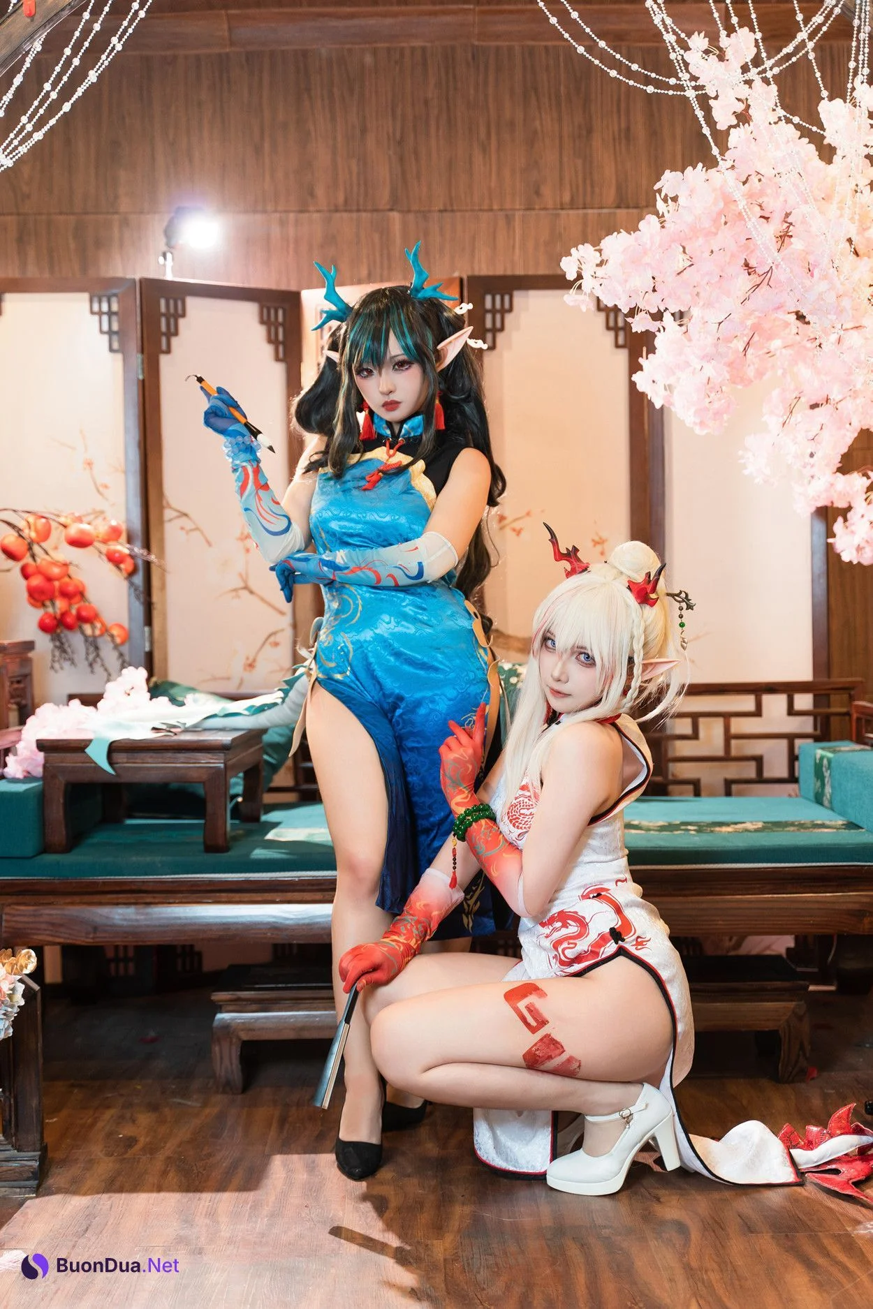 Cosplay 小和甜酒 & 橙风千雅 明日方舟年夕中式双人御守 Set.03 - Photo 4