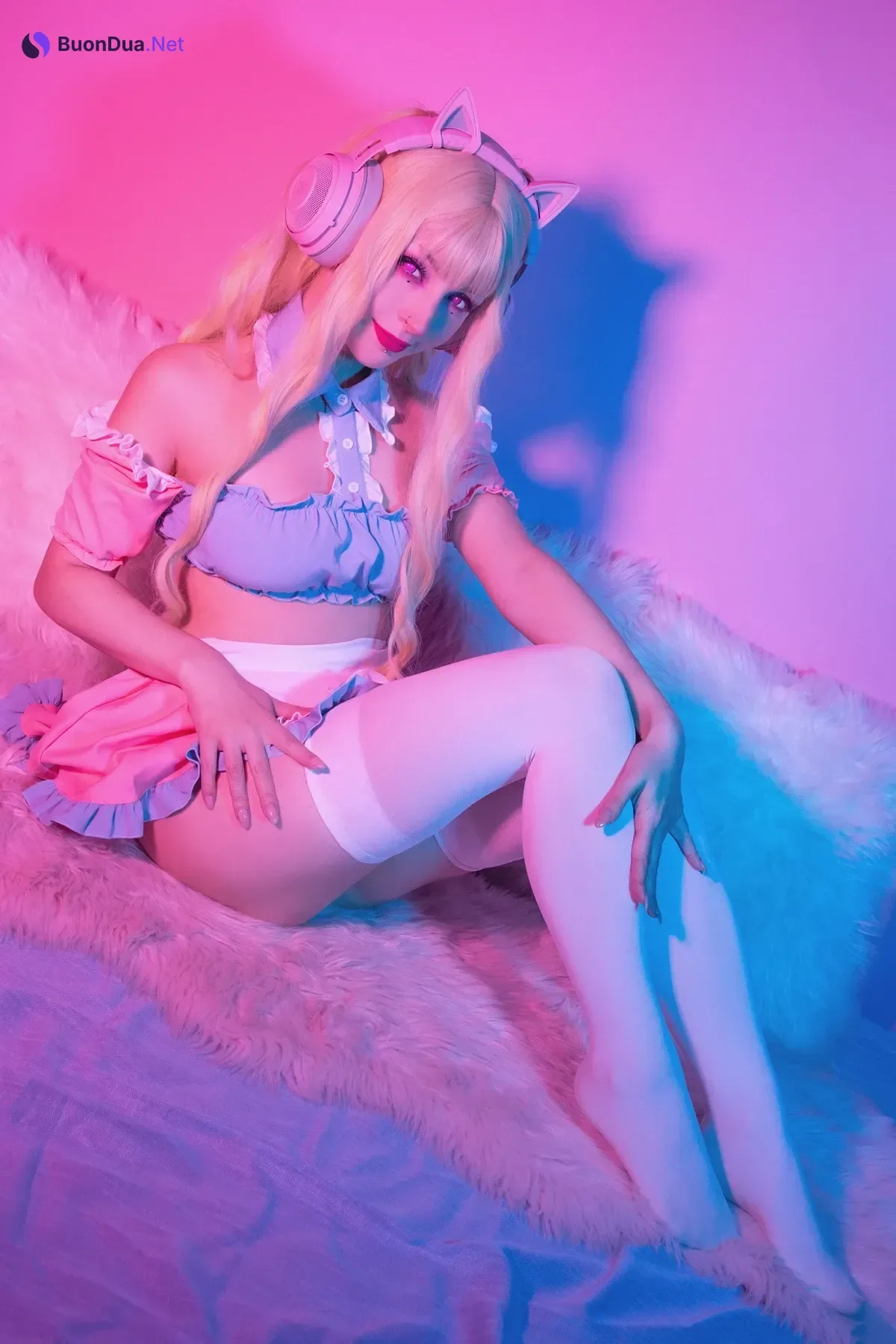 Cosplay Shiro Kitsune – 粉红女佣 Pink Maid - Photo 15