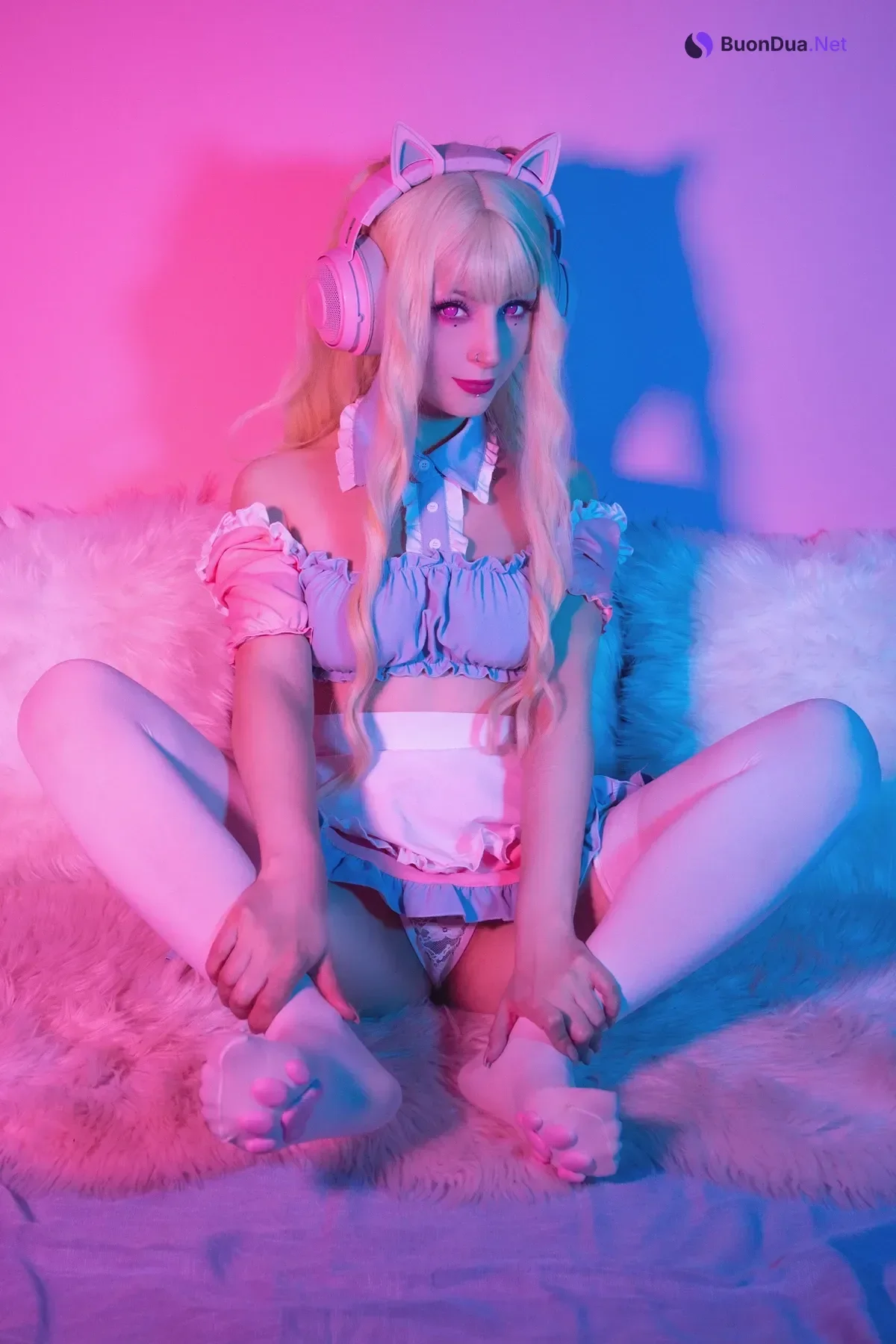 Cosplay Shiro Kitsune – 粉红女佣 Pink Maid - Photo 19