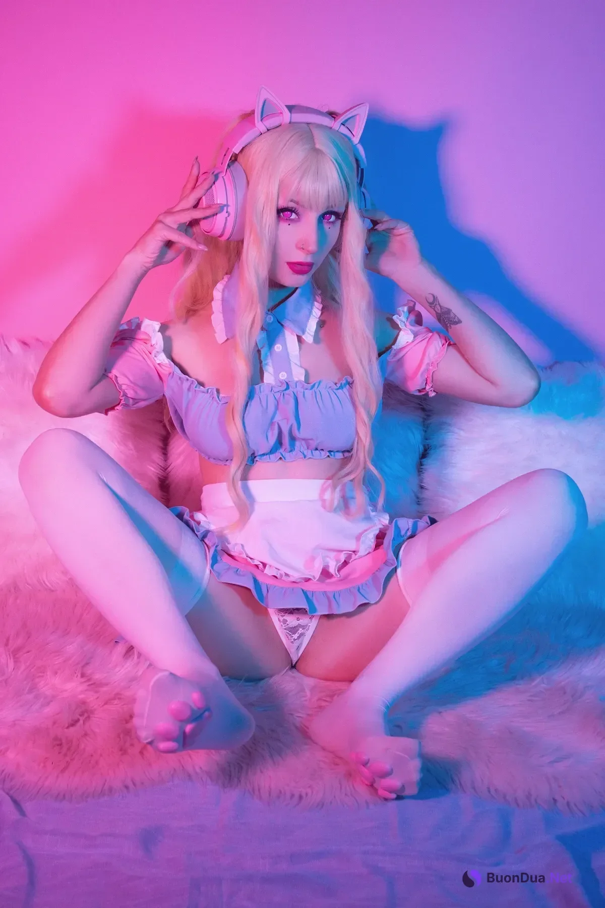 Cosplay Shiro Kitsune – 粉红女佣 Pink Maid - Photo 20