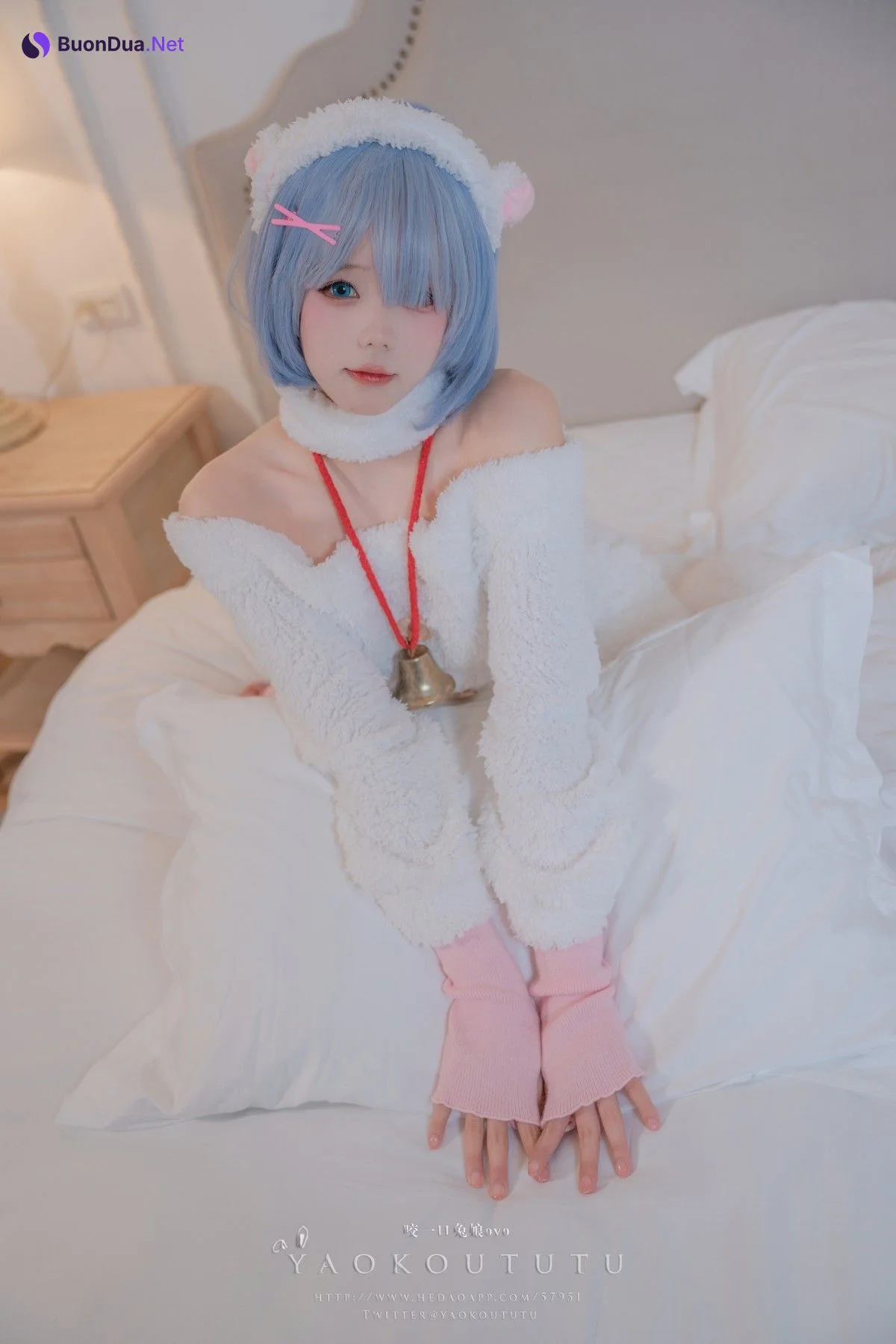 Cosplay 黏黏团子兔 T3特典 蕾姆咩咩 - Photo 12