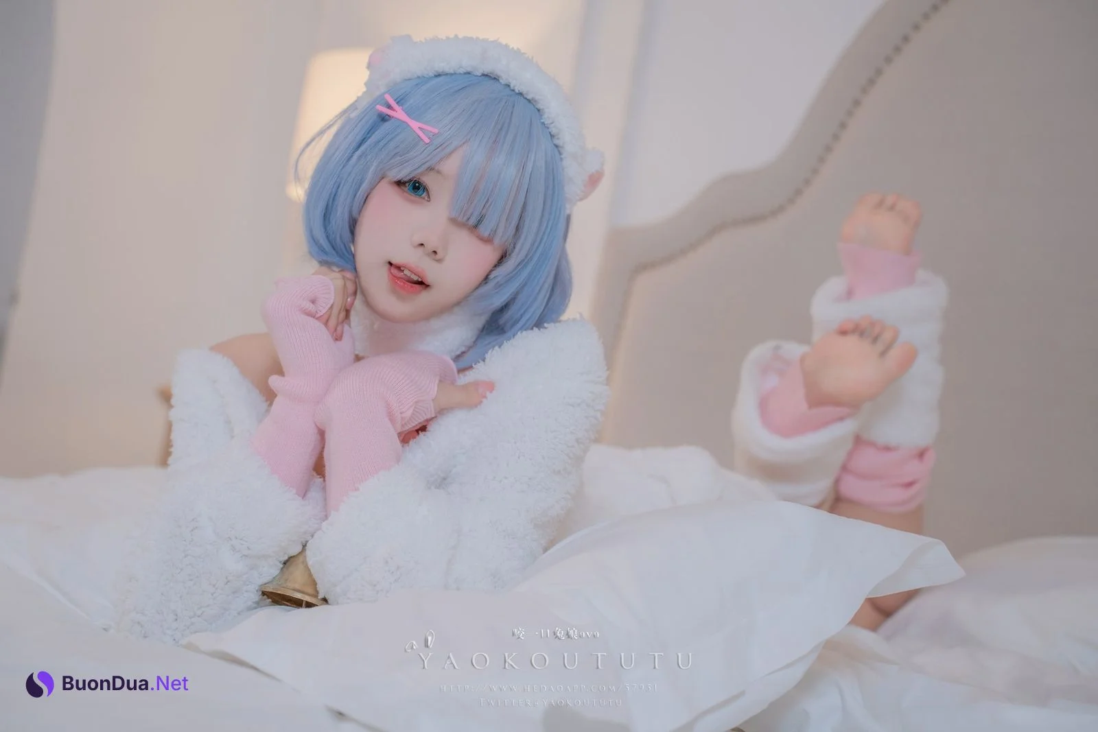 Cosplay 黏黏团子兔 T3特典 蕾姆咩咩 - Photo 17