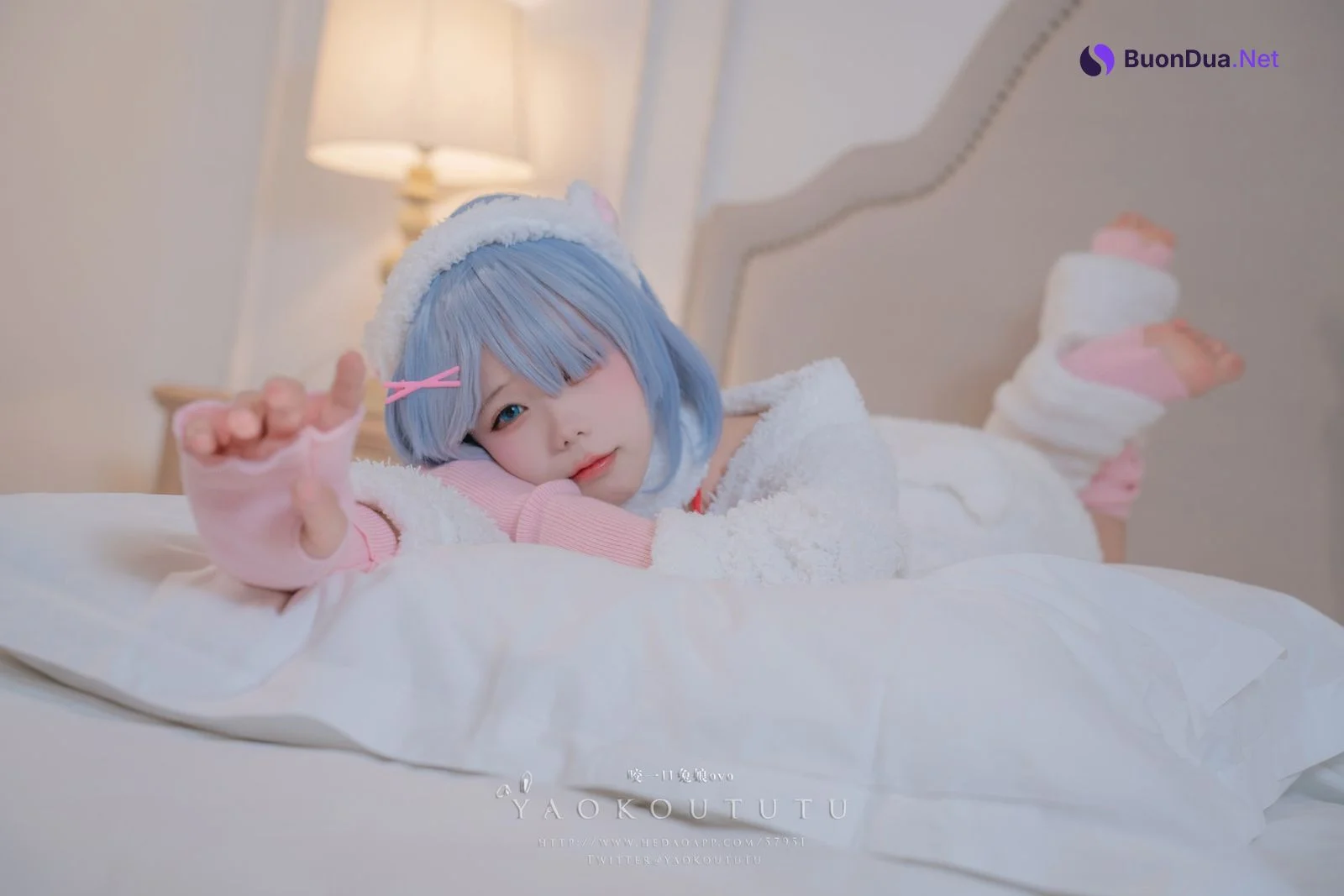 Cosplay 黏黏团子兔 T3特典 蕾姆咩咩 - Photo 19