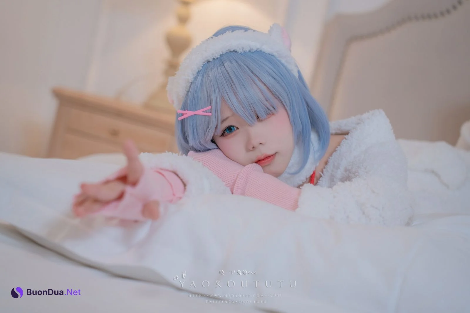 Cosplay 黏黏团子兔 T3特典 蕾姆咩咩 - Photo 20
