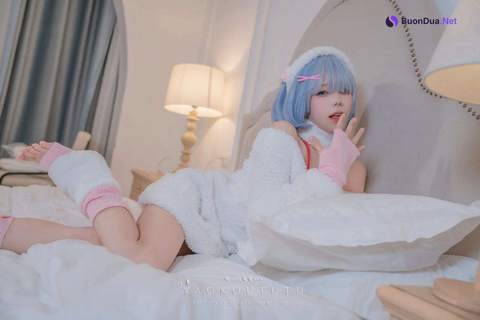 Cosplay 黏黏团子兔 T3特典 蕾姆咩咩 - Photo 5