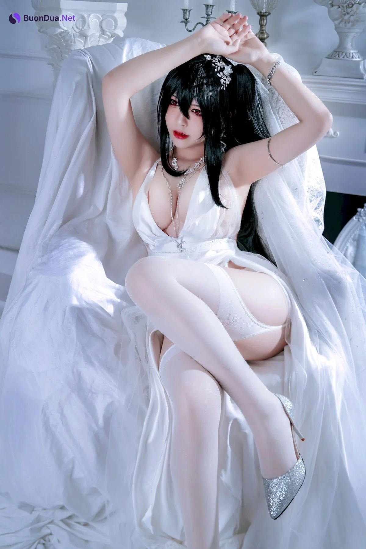 Cosplay 半半子 大凤礼服 Taihou - Photo 12