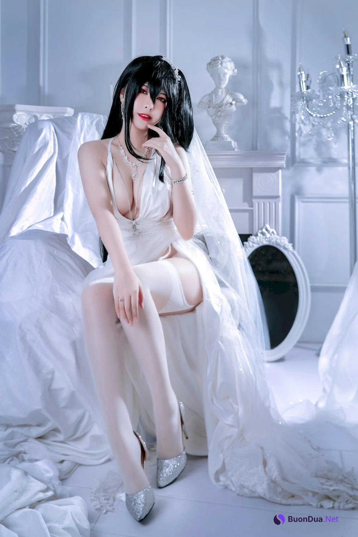 Cosplay 半半子 大凤礼服 Taihou - Photo 15