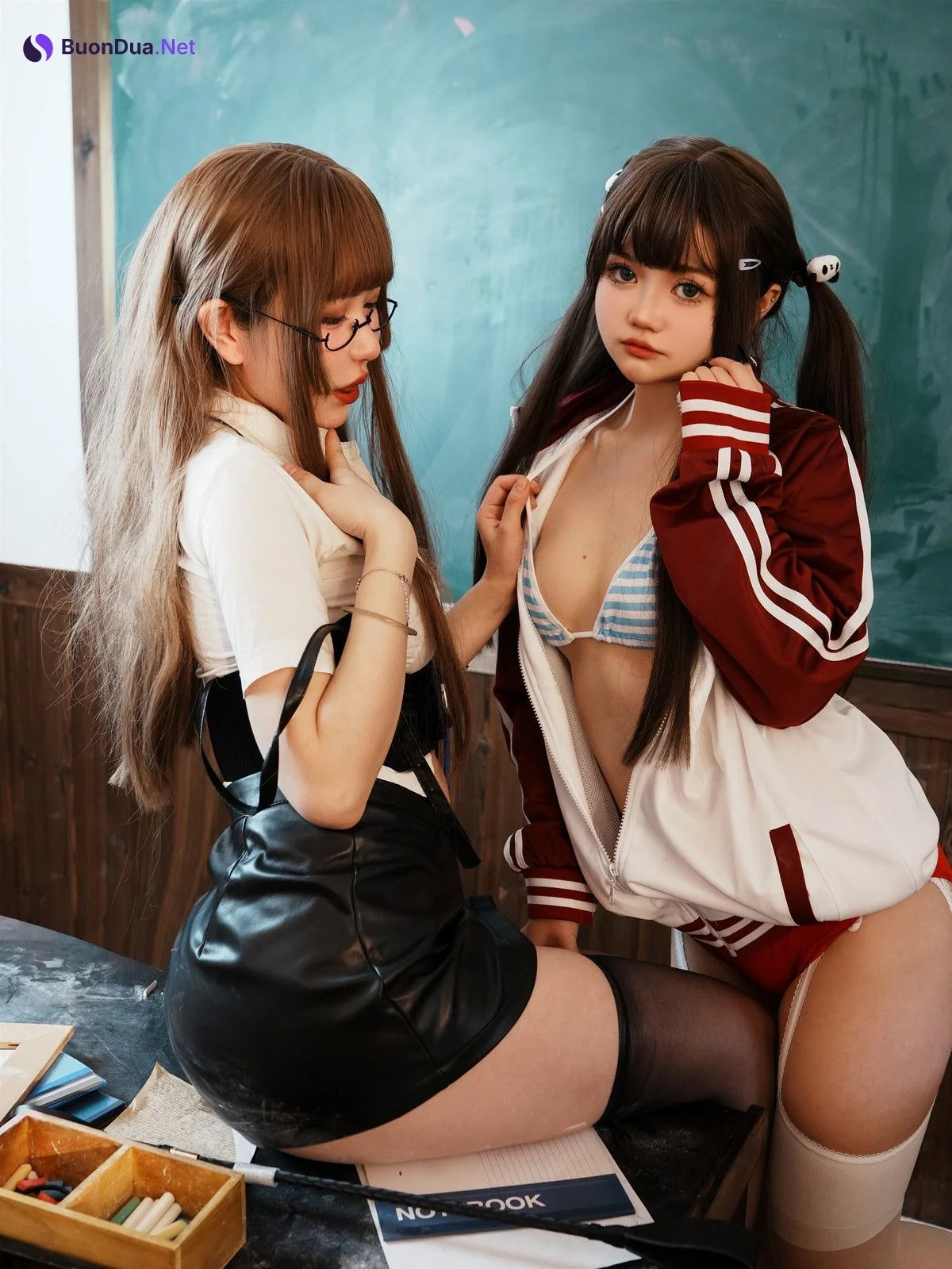 Cosplay Tina很妖孽呀 双马尾学生与老师 - Photo 2
