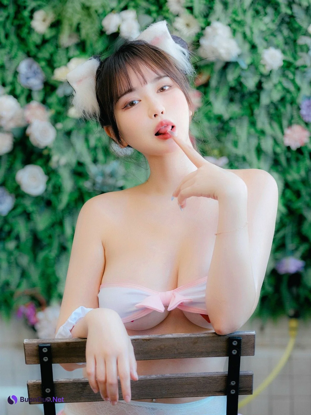 Cosplay Tina很妖孽呀 粉色吊带袜猫女友 - Photo 11