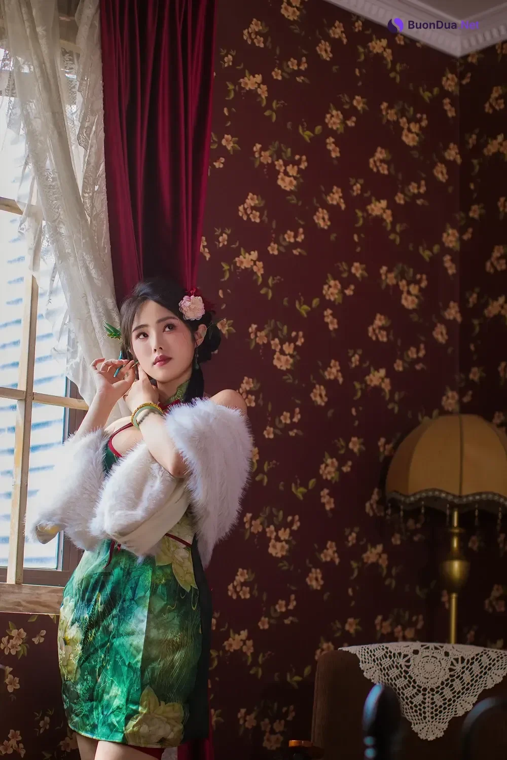Cosplay 钛合金TiTi – 绿色旗袍 - Photo 4