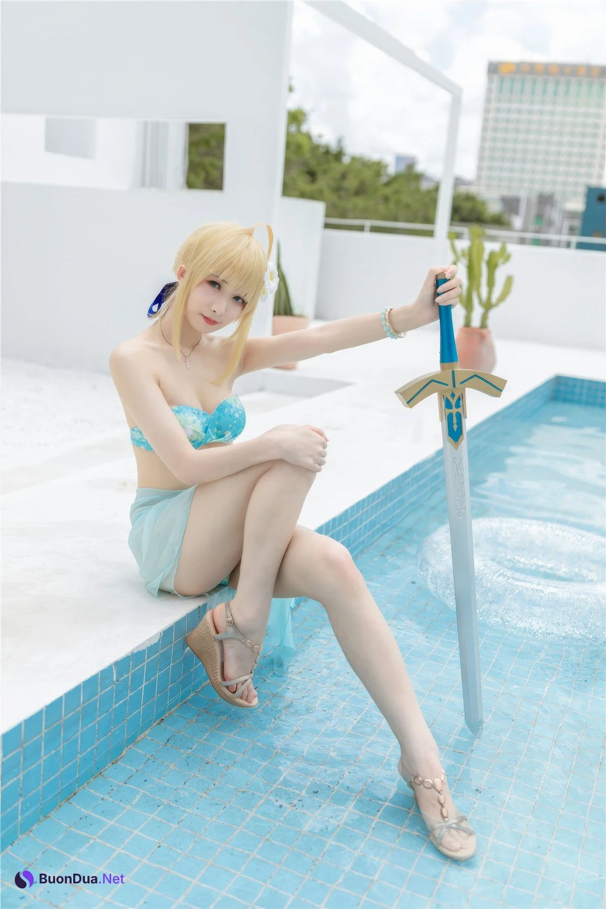Cosplay 封疆疆v 阿尔托莉雅·潘德拉贡 泳装 - Photo 19