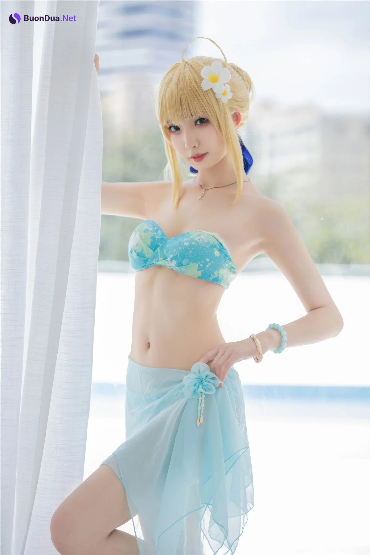 Cosplay 封疆疆v 阿尔托莉雅·潘德拉贡 泳装 - Photo 3