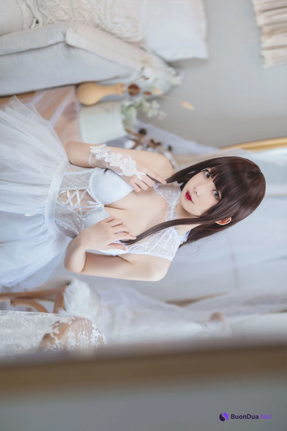 Cosplay 封疆疆v 白色纱裙 - Photo 10