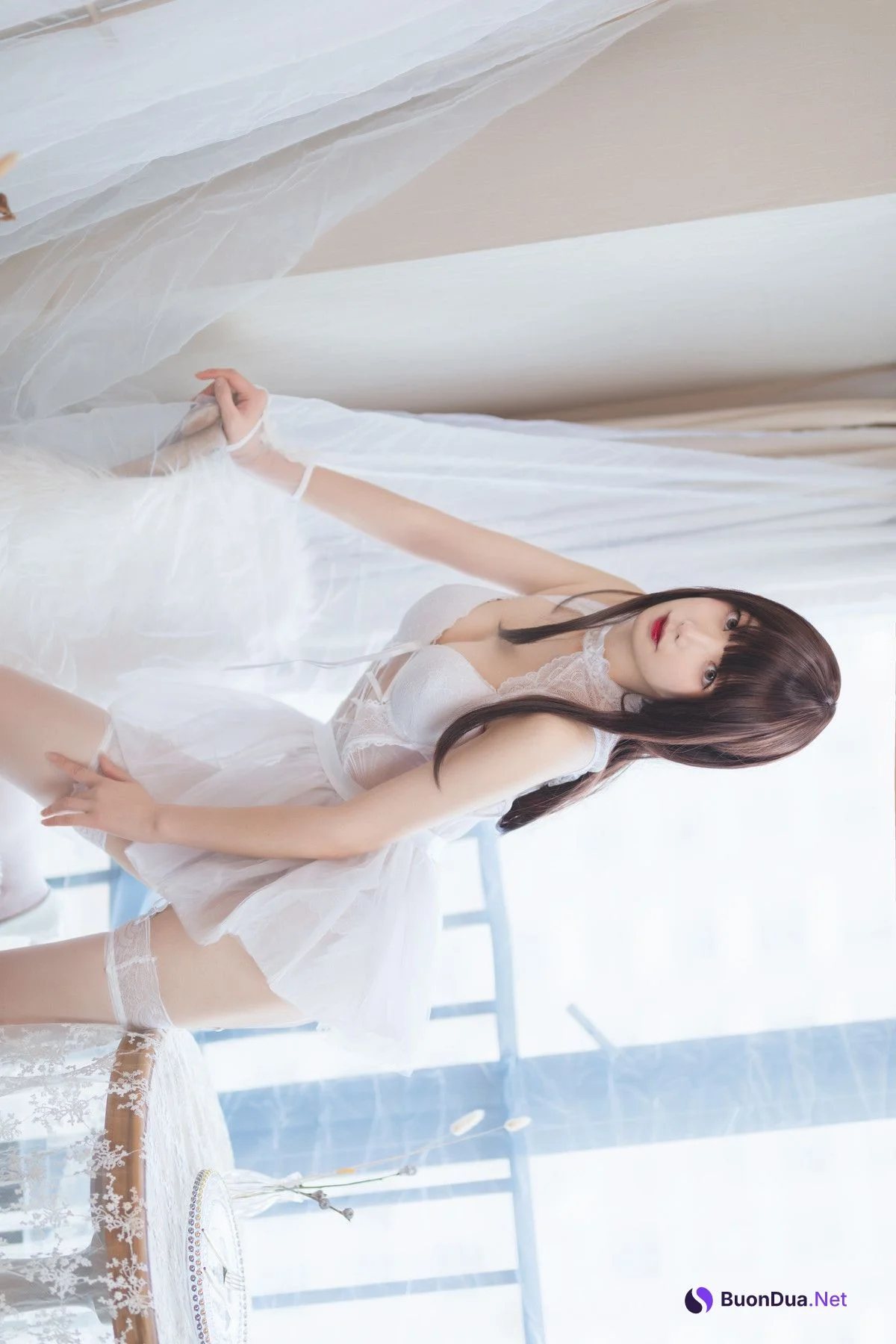 Cosplay 封疆疆v 白色纱裙 - Photo 13