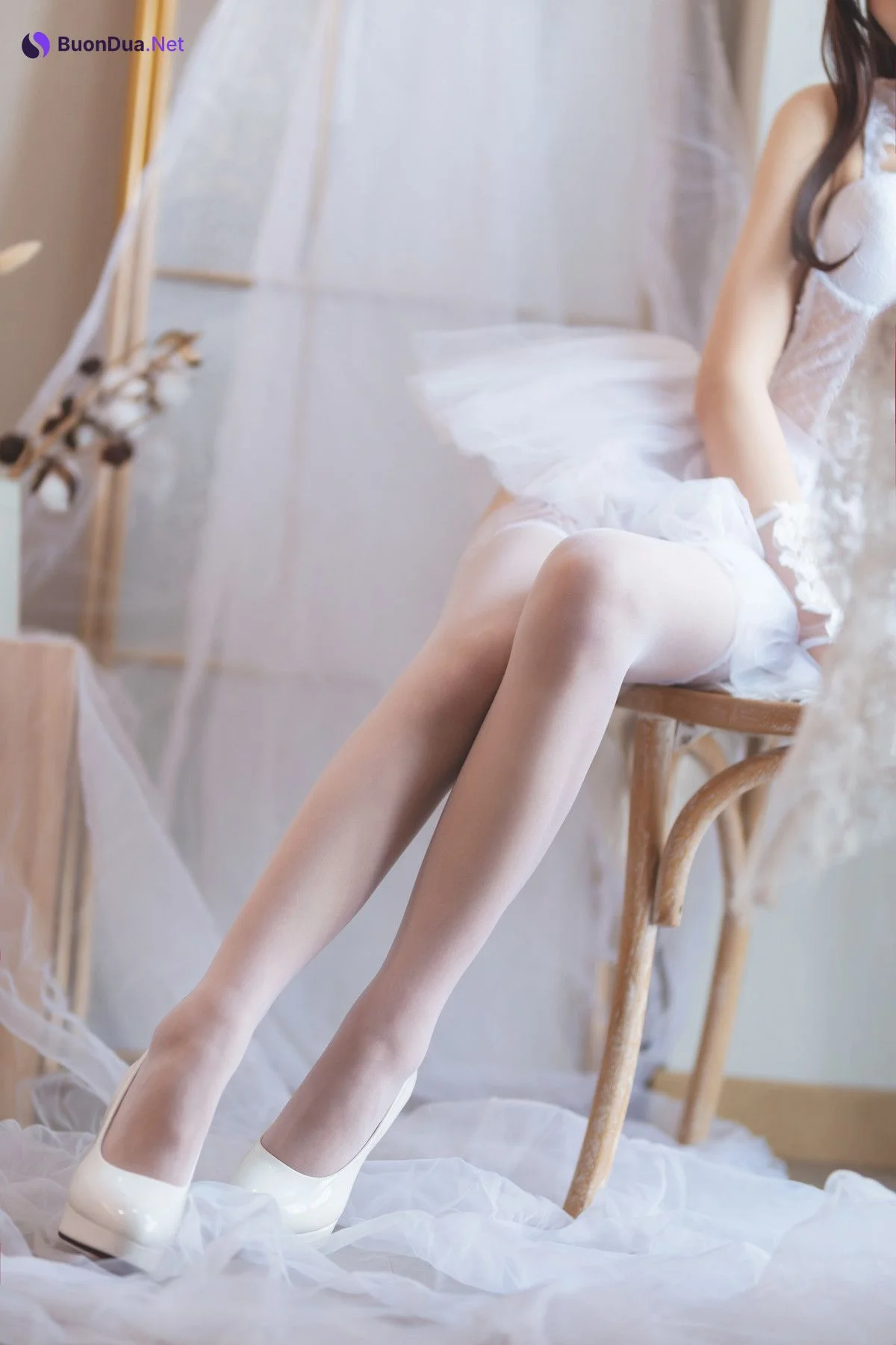 Cosplay 封疆疆v 白色纱裙 - Photo 5