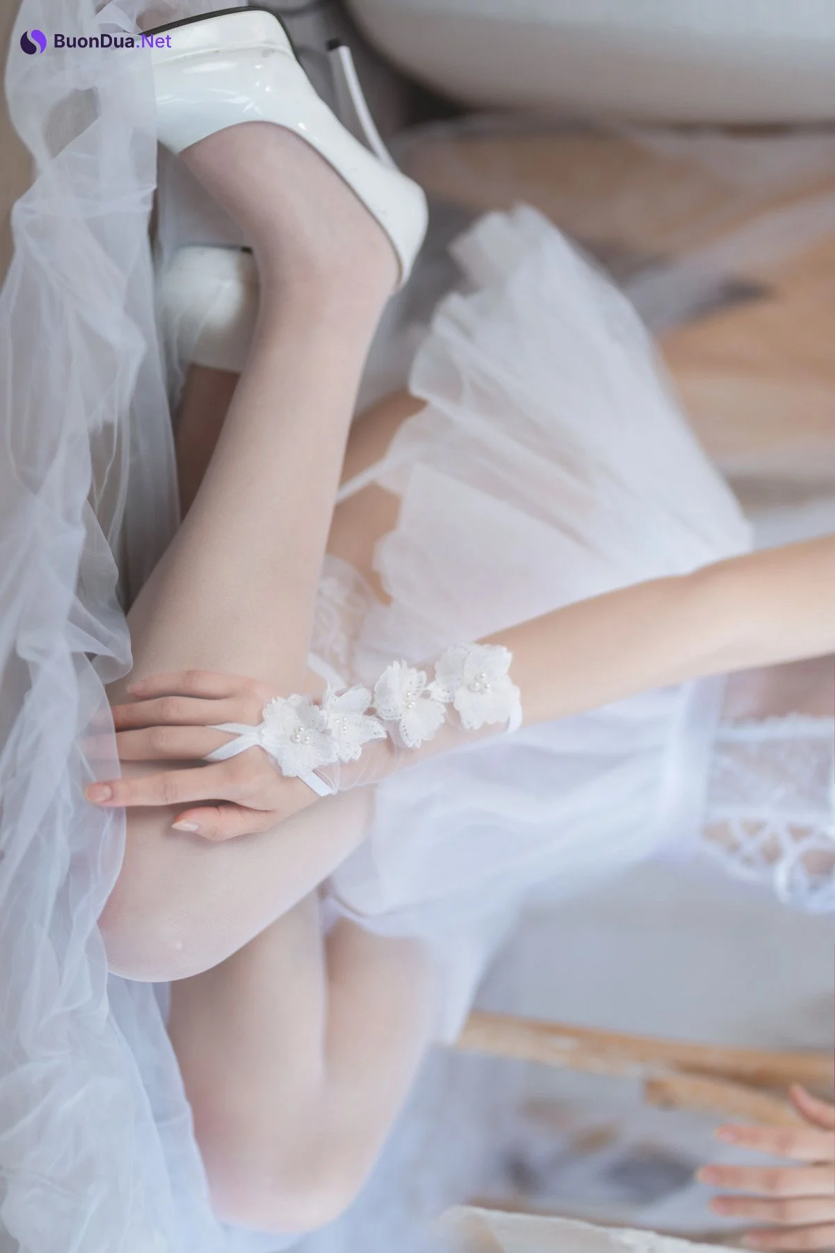Cosplay 封疆疆v 白色纱裙 - Photo 7