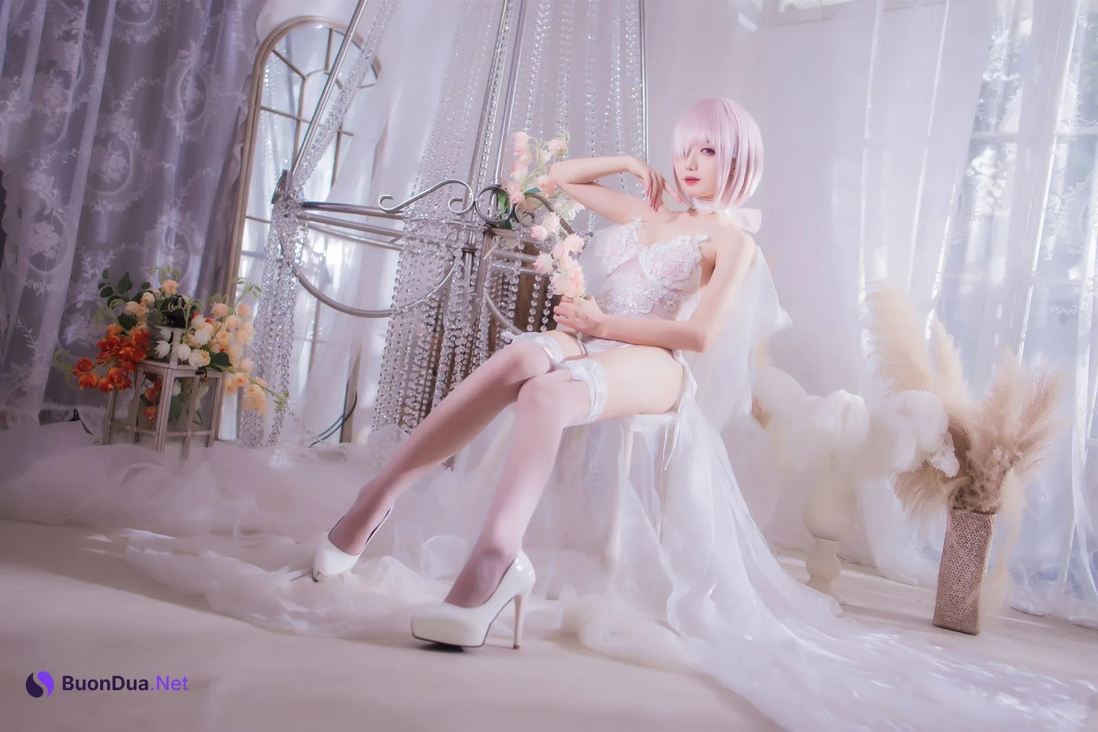 Cosplay 封疆疆v 婚纱玛修 - 写真 18
