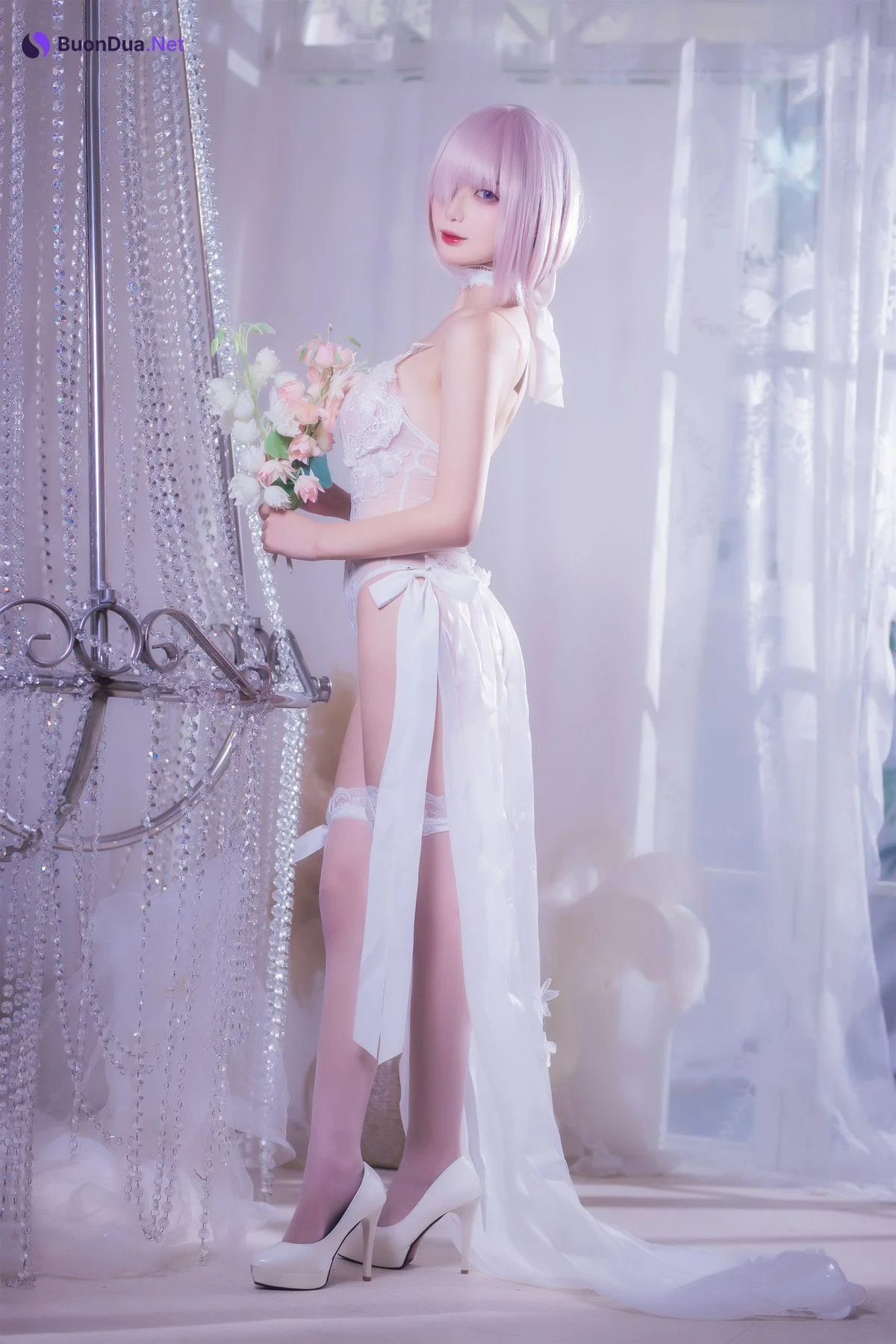 Cosplay 封疆疆v 婚纱玛修 - 写真 4