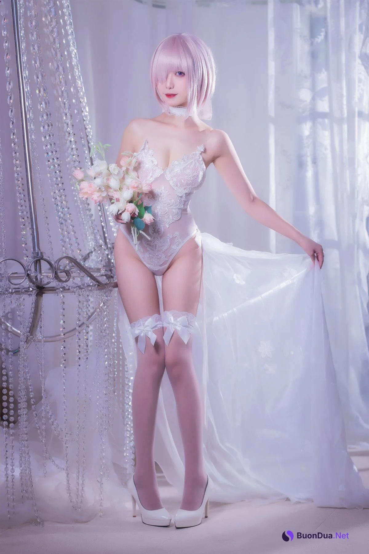 Cosplay 封疆疆v 婚纱玛修 - 写真 5