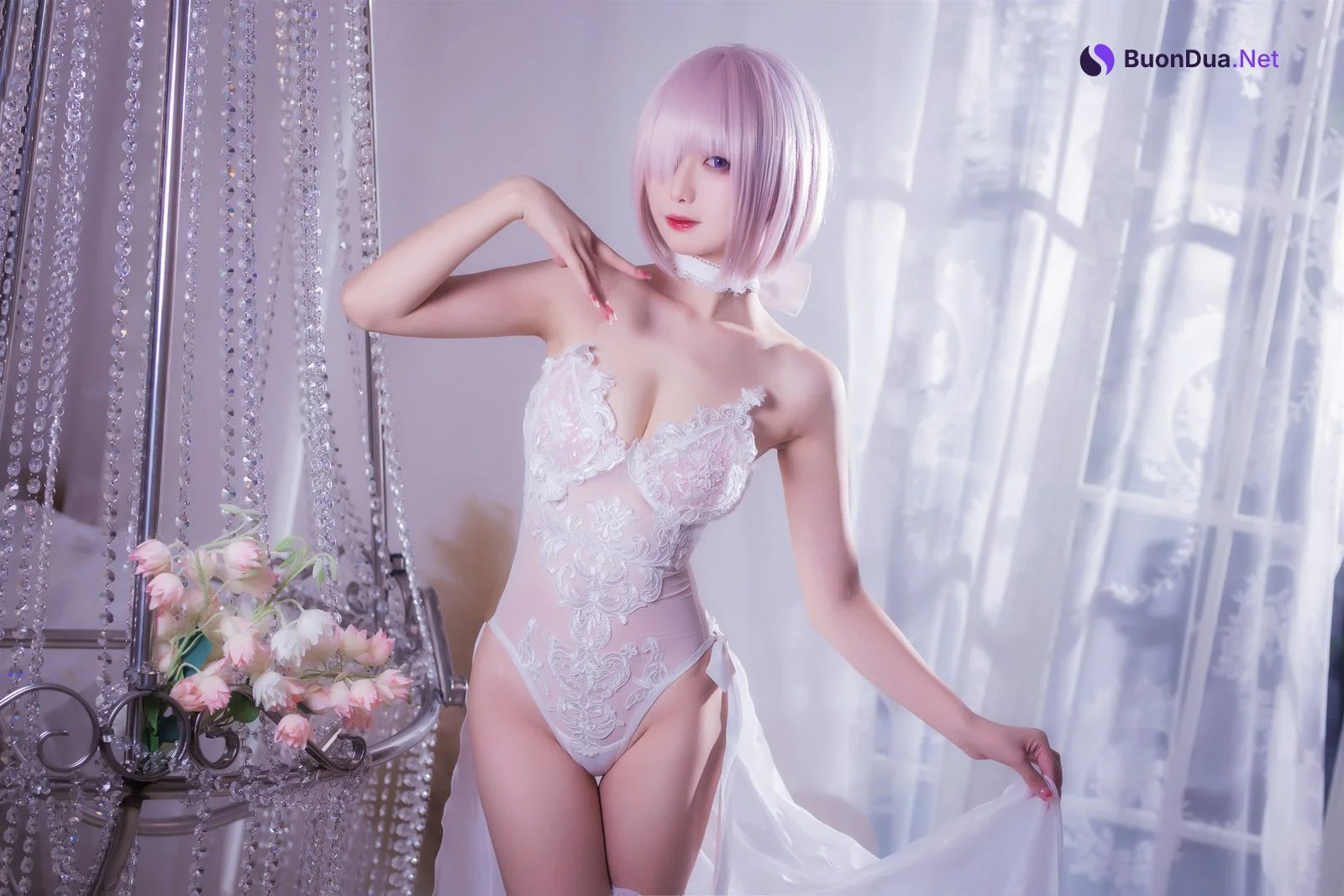 Cosplay 封疆疆v 婚纱玛修 - 写真 6