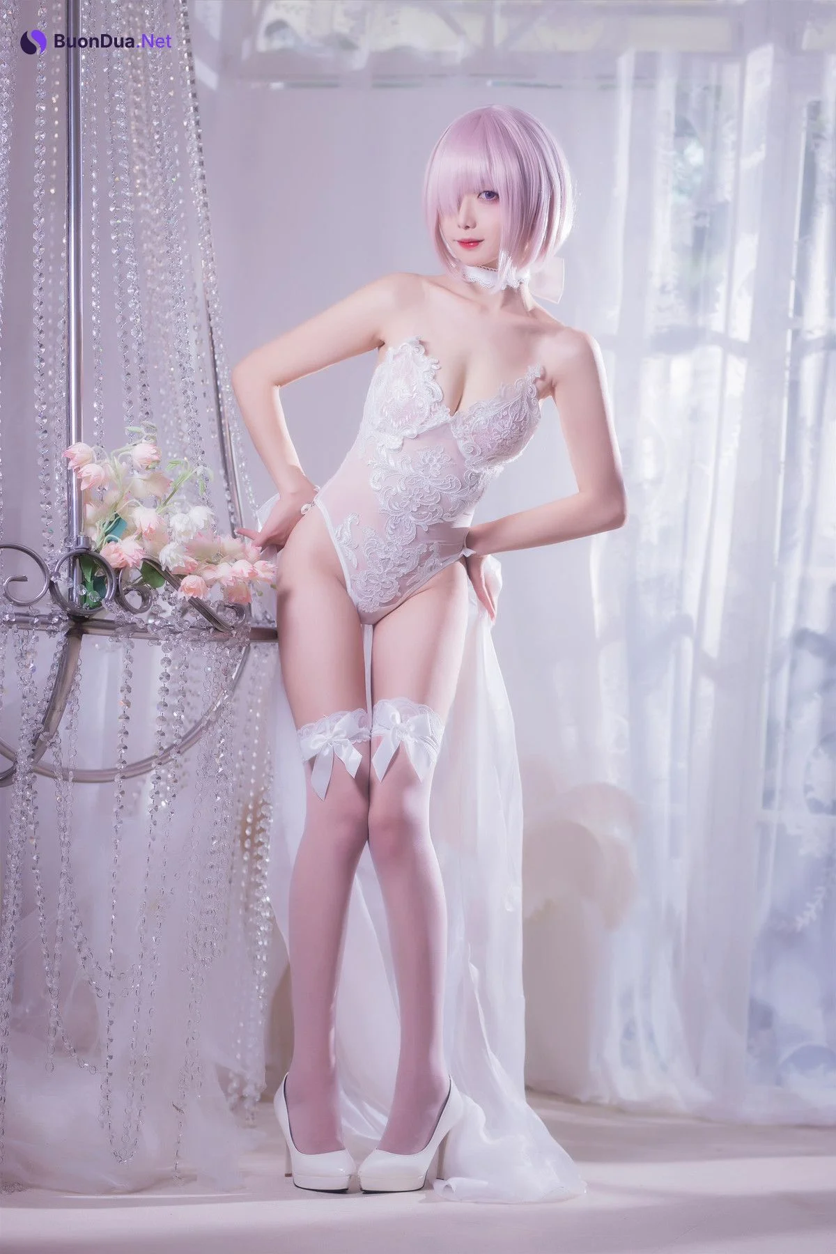 Cosplay 封疆疆v 婚纱玛修 - 写真 8