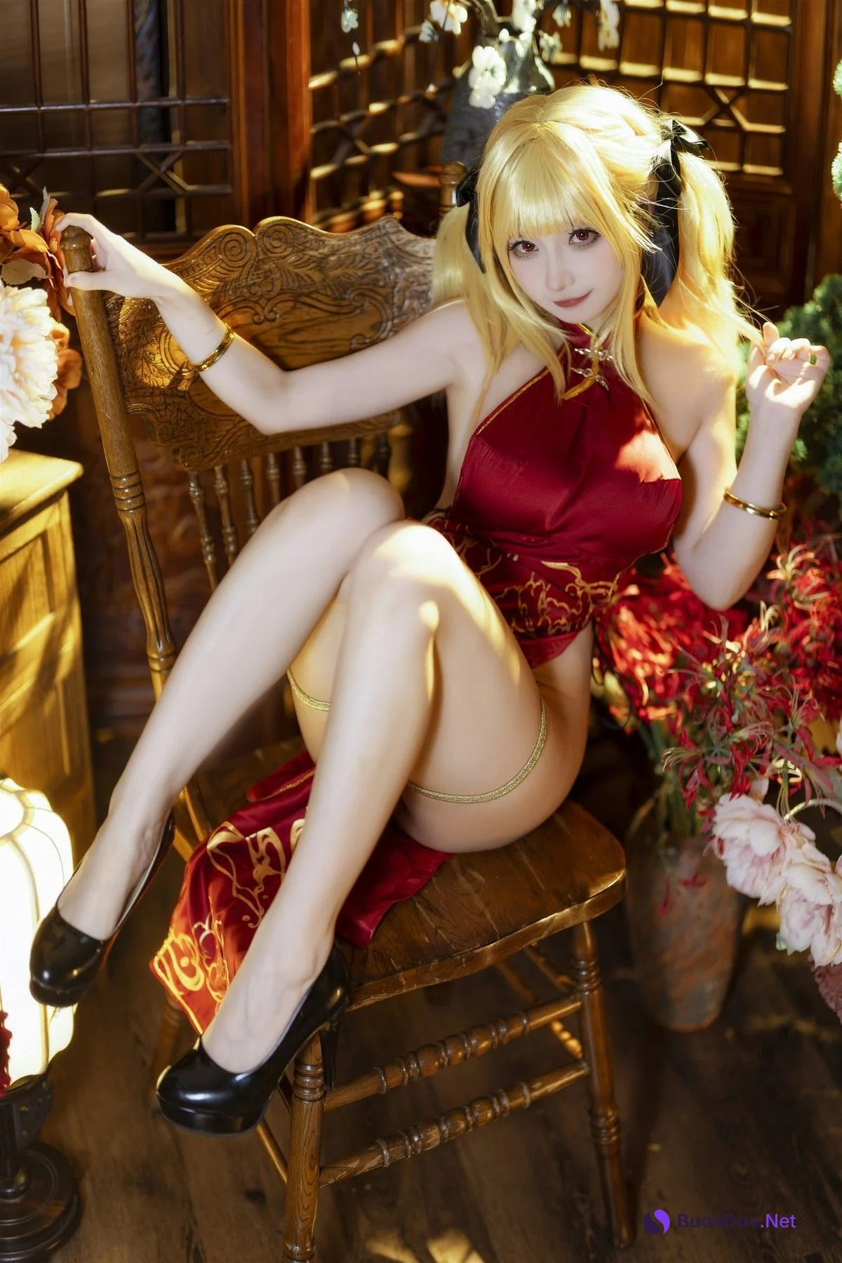 Cosplay 是三不是世w 佣兵金发旗袍 - Photo 13