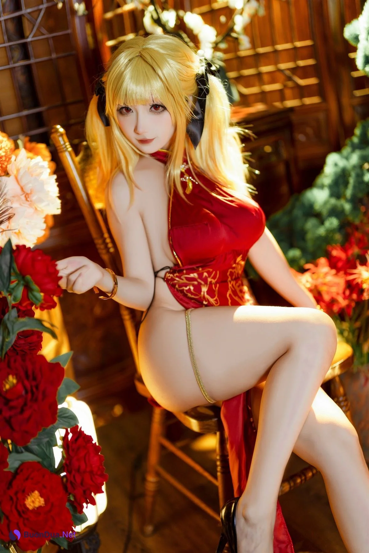 Cosplay 是三不是世w 佣兵金发旗袍 - Photo 3