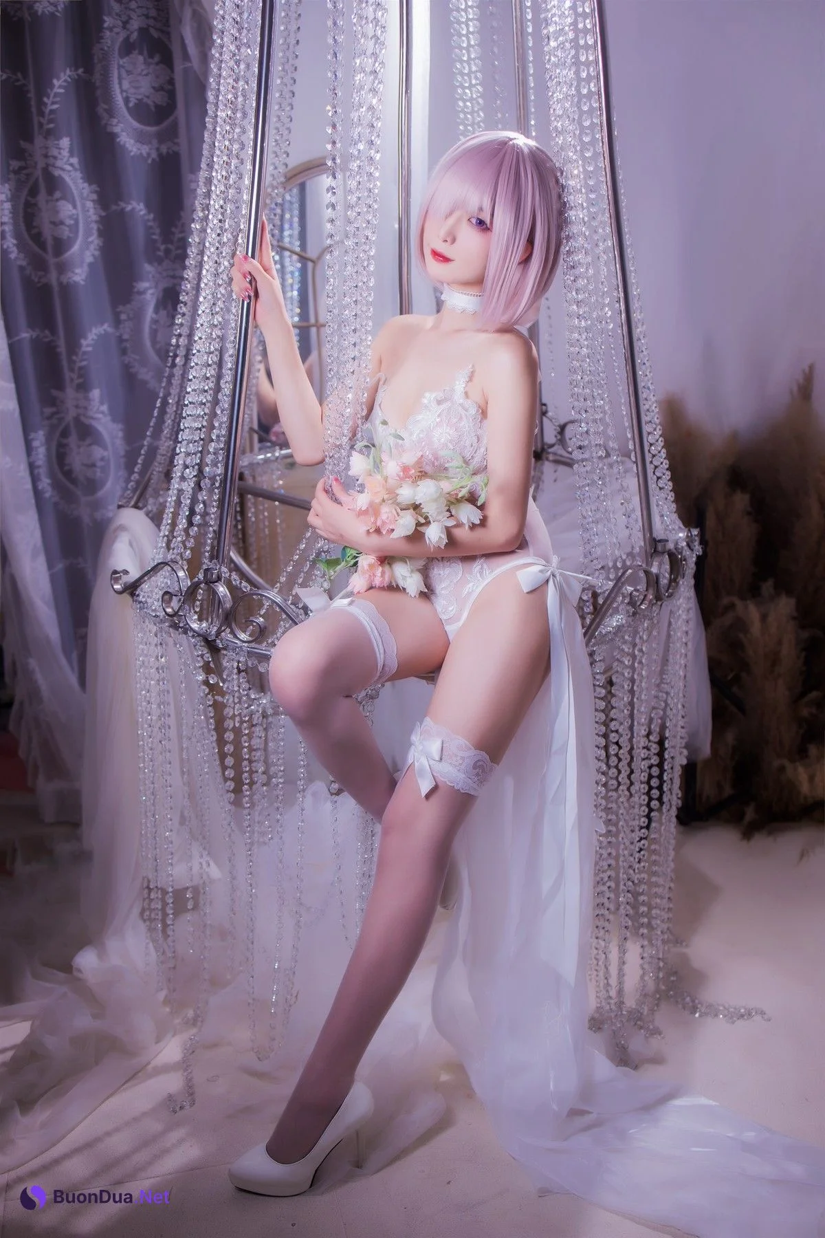Cosplay 封疆疆 婚纱玛修 Wedding Dress - Photo 3