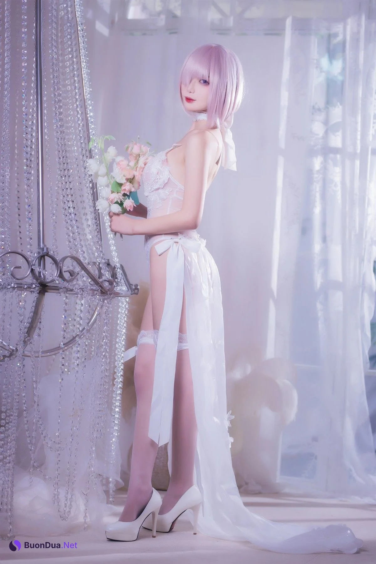 Cosplay 封疆疆 婚纱玛修 Wedding Dress - Photo 4