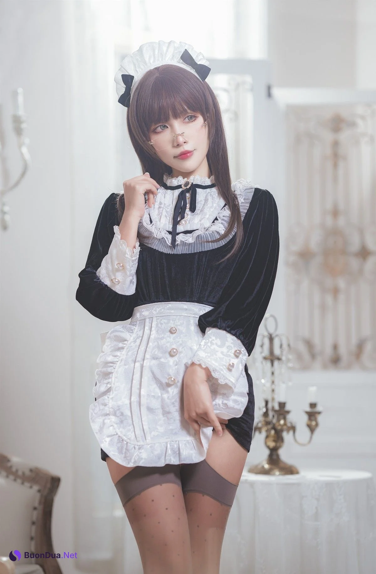 Cosplay 薇薇weiwei 丝绒女仆 - Photo 16