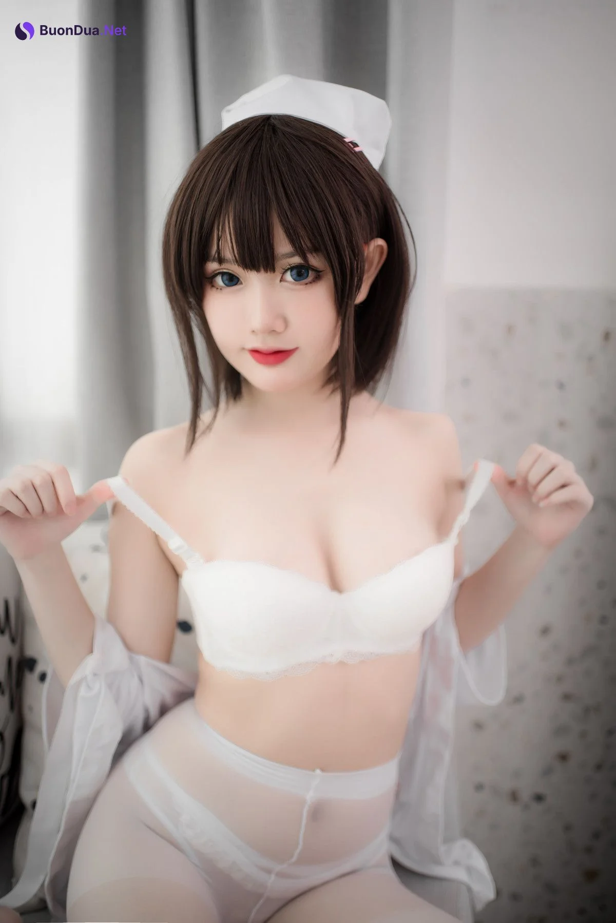 Cosplay 您的蛋蛋 白丝护士 White Stockings - Photo 10