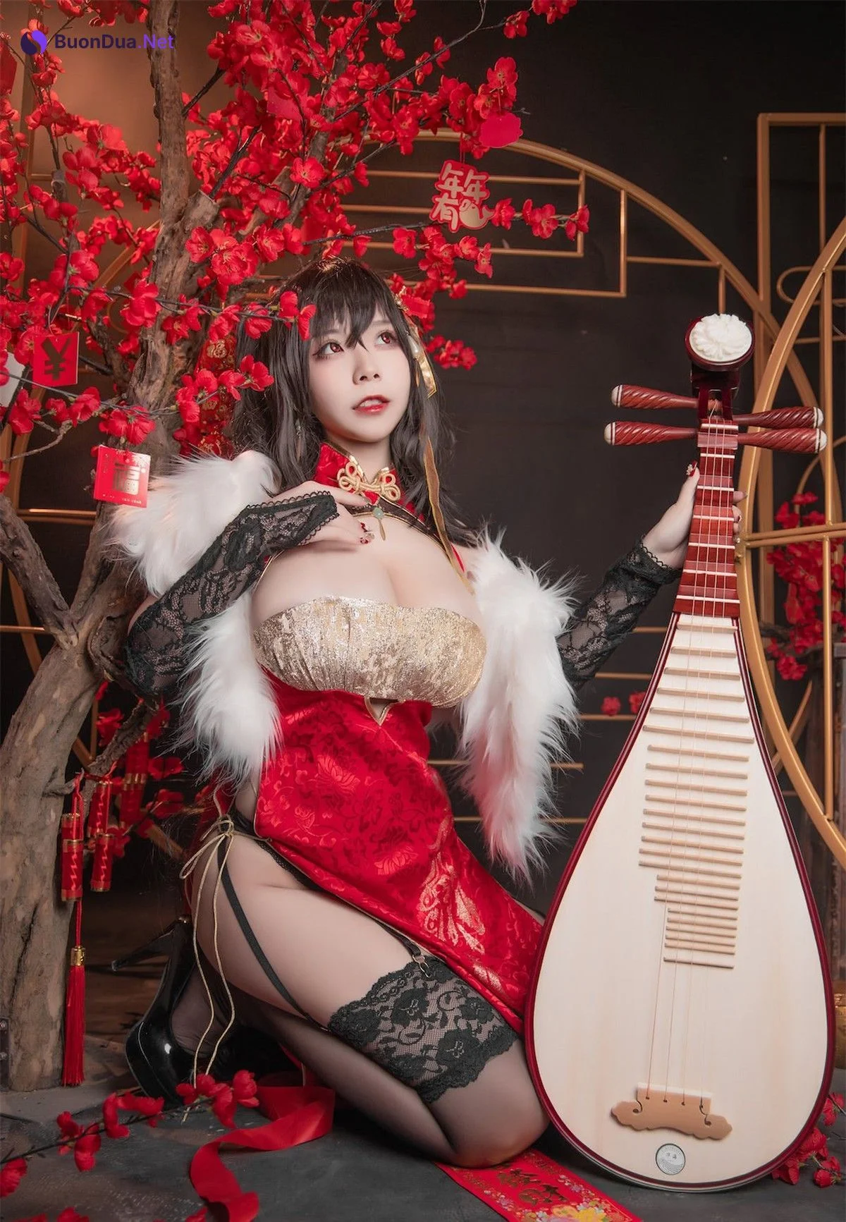 Cosplay 自闭颜球球 无颜小天使wy 碧蓝航线 大凤红旗袍 - Photo 4