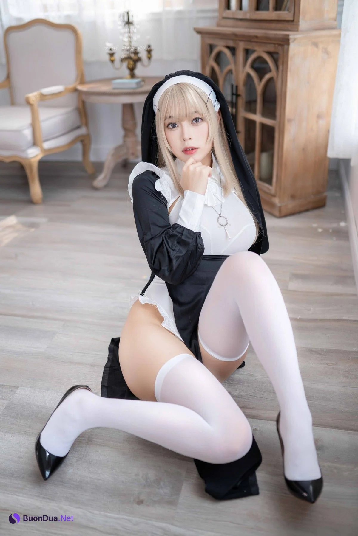 白烨 Cosplay 禁x欲修女 - รูปภาพ 13