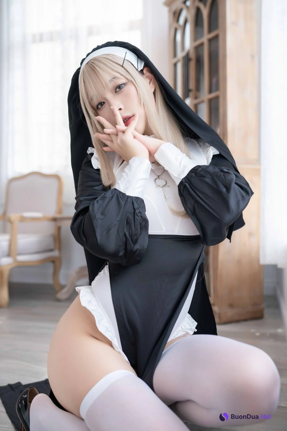 白烨 Cosplay 禁x欲修女 - รูปภาพ 3