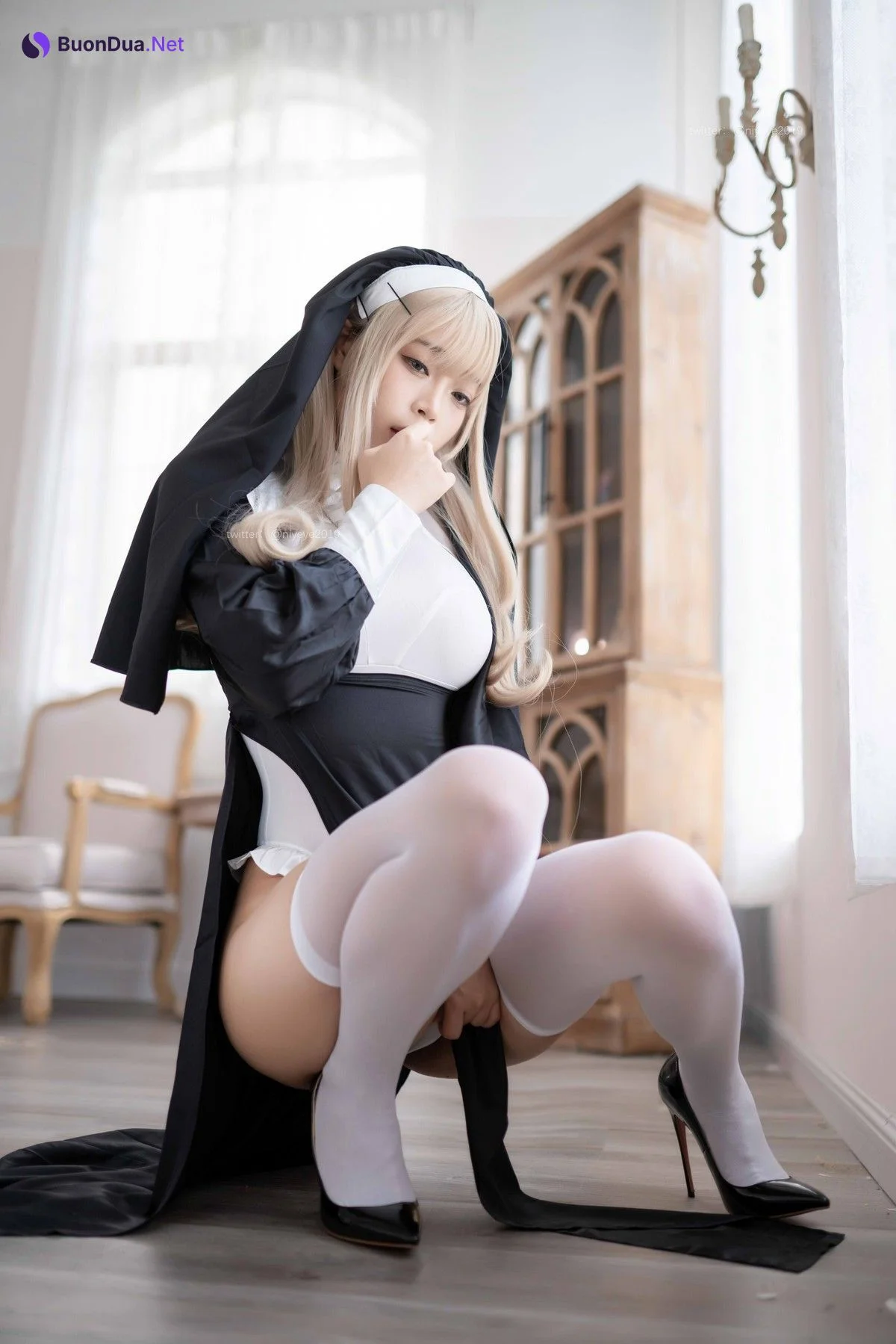 白烨 Cosplay 禁x欲修女 - รูปภาพ 8