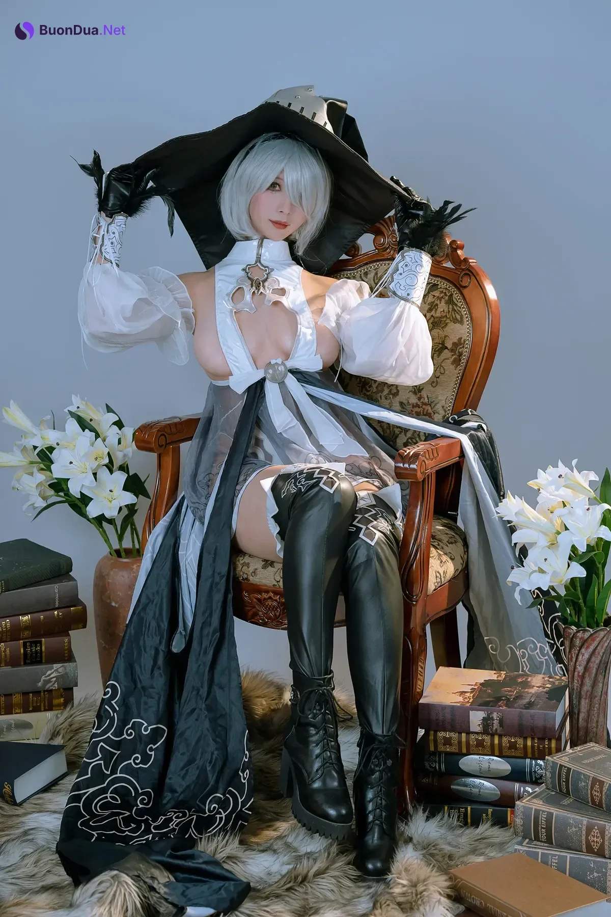 Cosplay 云溪溪Yunx1x1 & 奶桃 – 2B本 YoRHa No.2 Type B 上 Set.04 - Photo 7