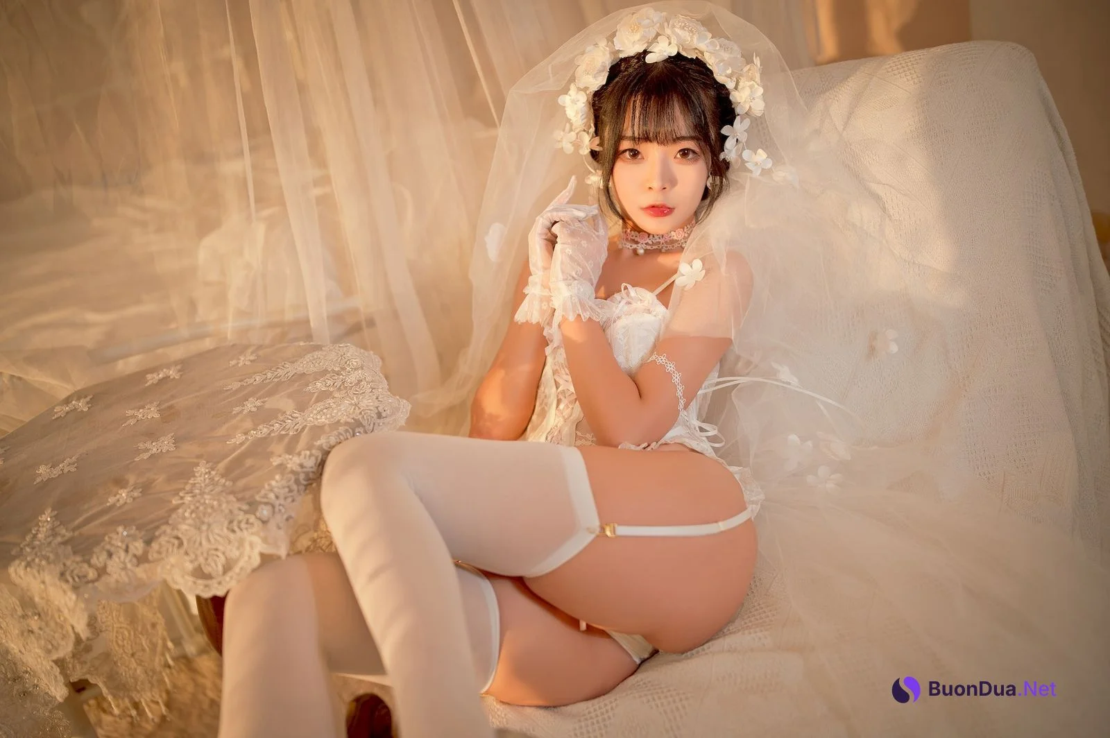 Cosplay Yuuhui玉汇 纯白花嫁 - Photo 9