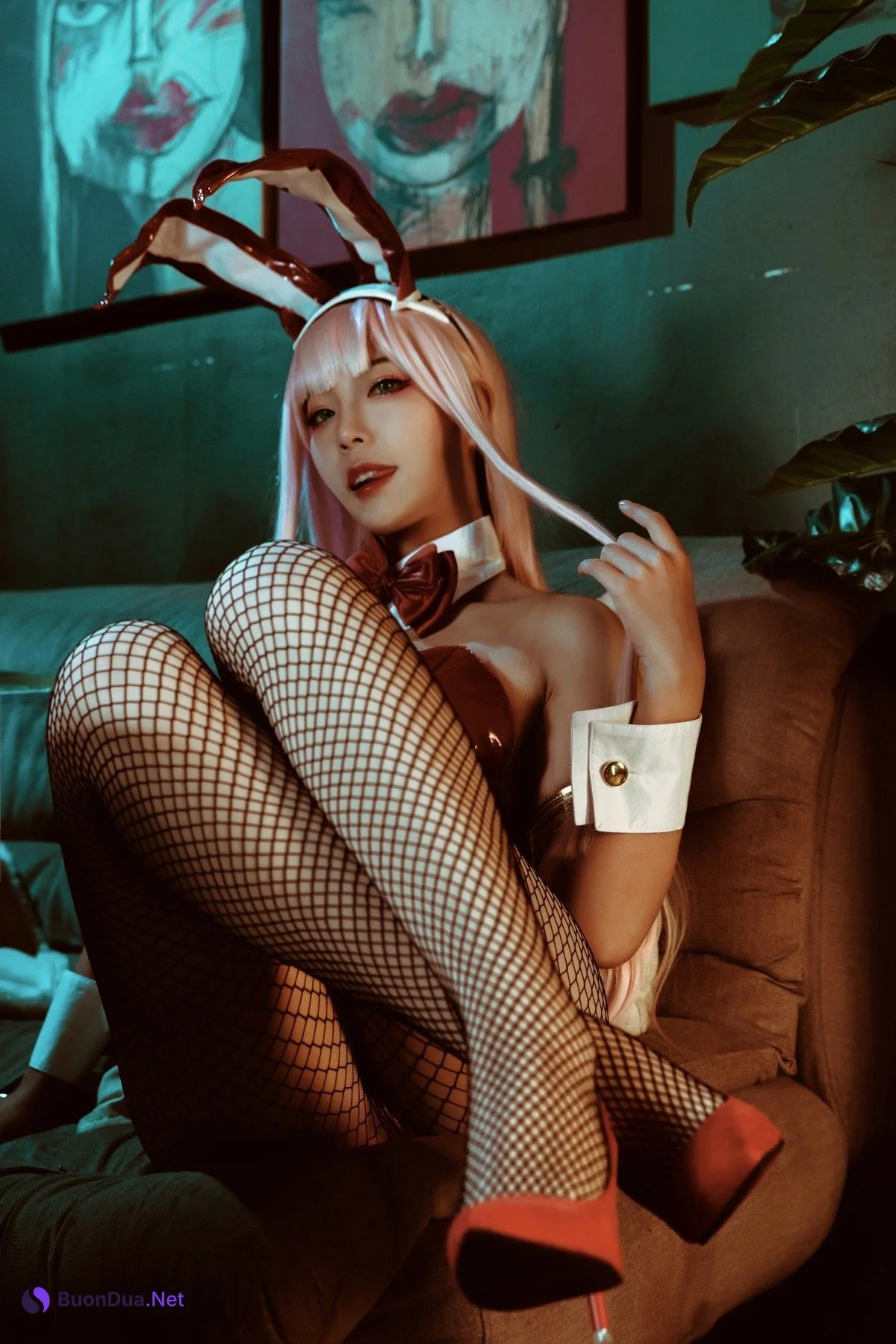 机智的哔啵 Cosplay Zero Two Bunnygirl - Photo 12