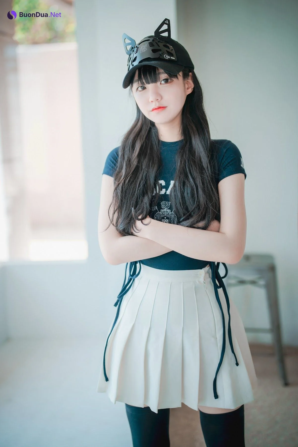 DJAWA Photo – Jeong Jenny (정제니) – Classic Athletic Girl in Navy Blue - 照片 2