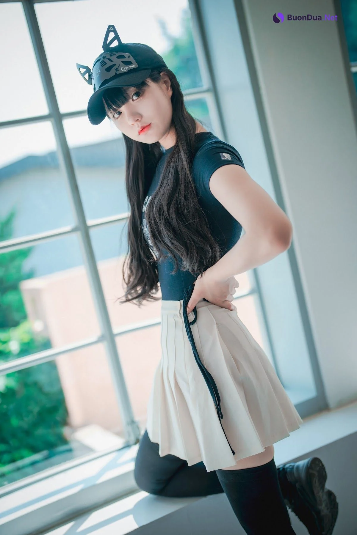 DJAWA Photo – Jeong Jenny (정제니) – Classic Athletic Girl in Navy Blue - 照片 3