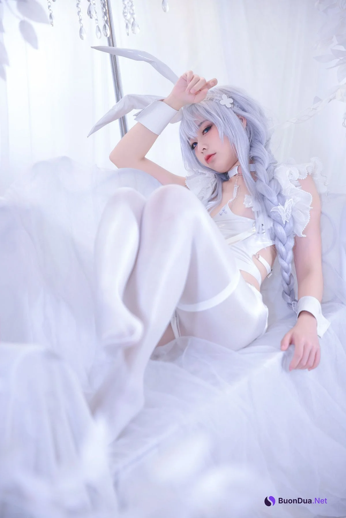 G44不会受伤 Cosplay 碧蓝航线 恶毒皮肤 懒懒的白兔 - รูปภาพ 11