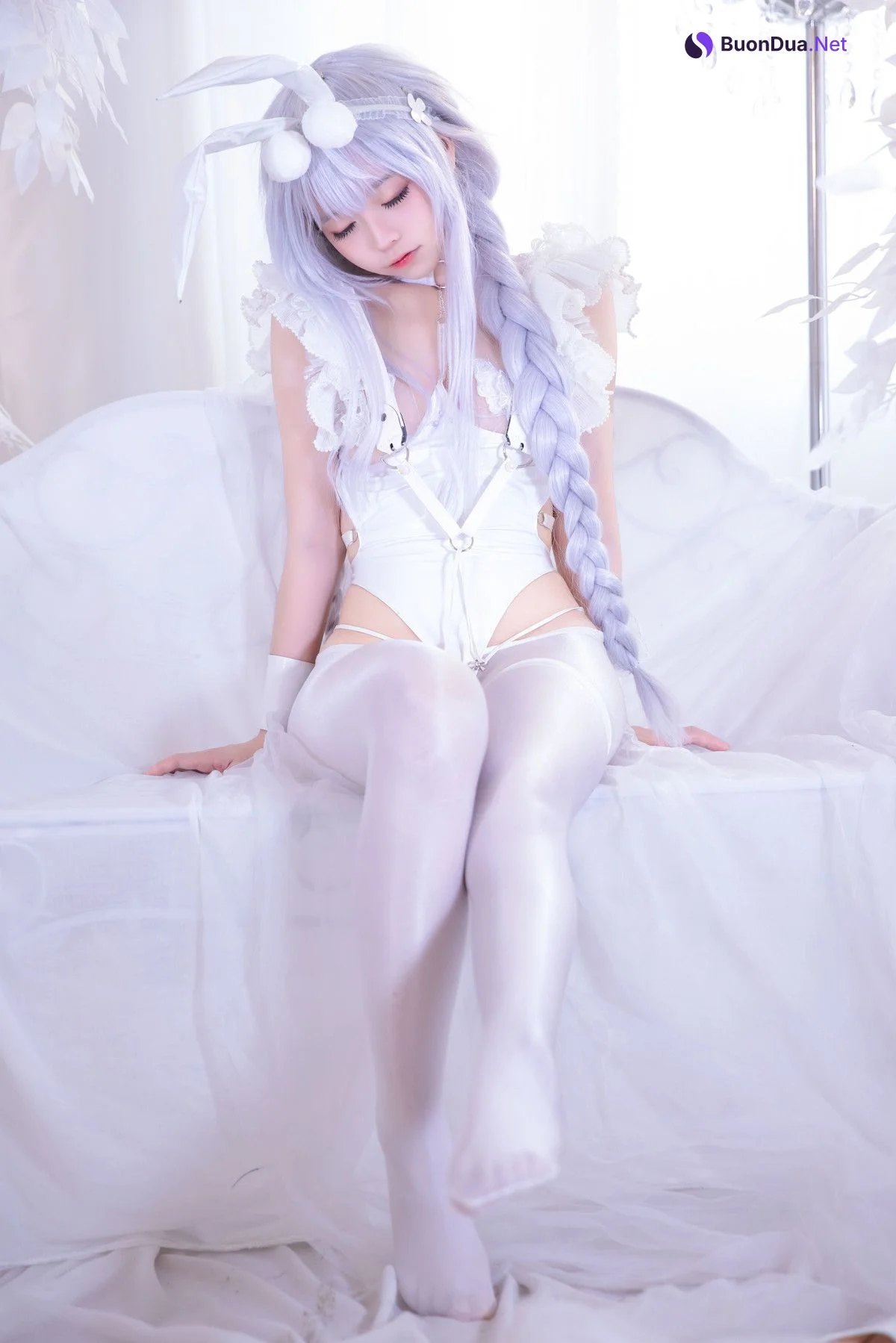 G44不会受伤 Cosplay 碧蓝航线 恶毒皮肤 懒懒的白兔 - รูปภาพ 12