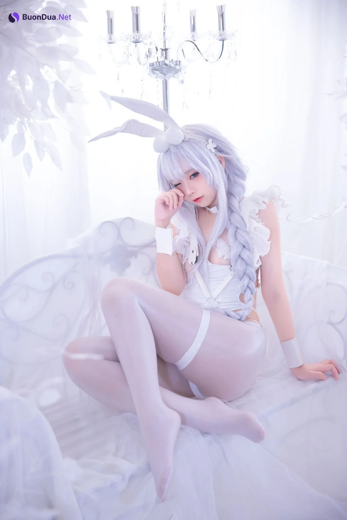 G44不会受伤 Cosplay 碧蓝航线 恶毒皮肤 懒懒的白兔 - รูปภาพ 3