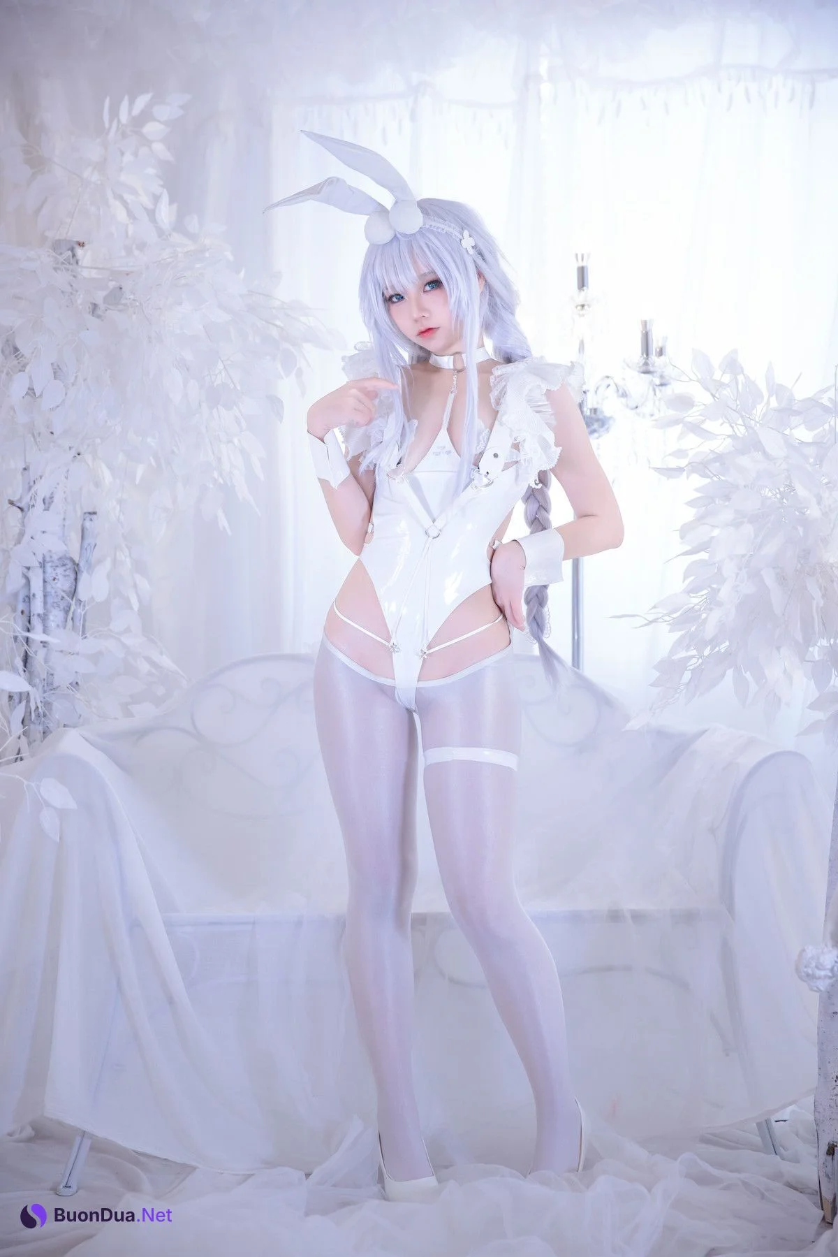 G44不会受伤 Cosplay 碧蓝航线 恶毒皮肤 懒懒的白兔 - รูปภาพ 4