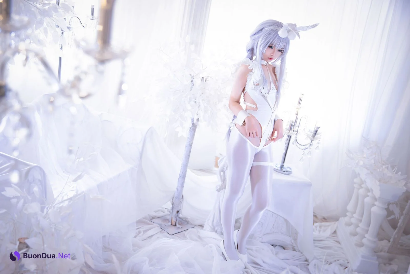 G44不会受伤 Cosplay 碧蓝航线 恶毒皮肤 懒懒的白兔 - รูปภาพ 6